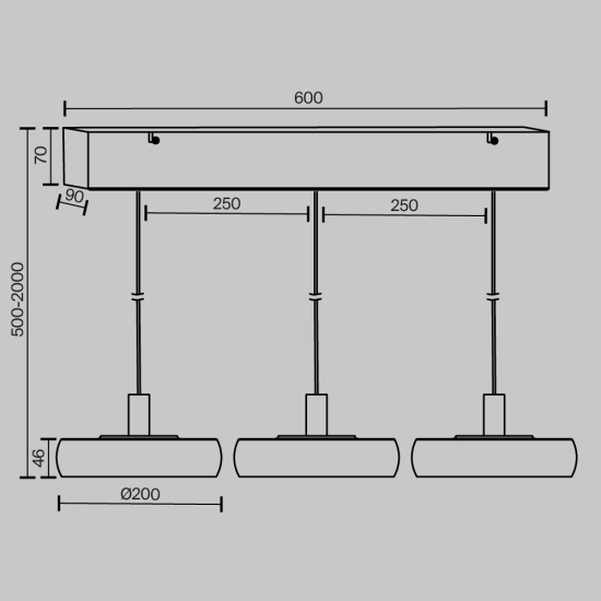 Lampa wisząca Maytoni MOD498PL-L25BK1 - kolor czarny - zdjęcie dodatkowe 3