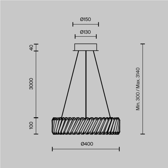 Lampa wisząca Maytoni MOD540PL-L20BGK - kolor beżowy - zdjęcie dodatkowe 3