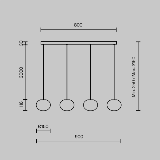 Lampa wisząca Maytoni MOD542PL-L19WK - kolor biały - zdjęcie dodatkowe 3