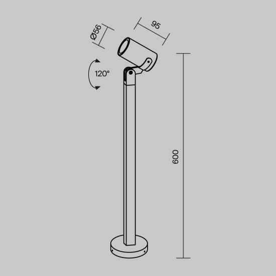 Lampa ogrodowa krajobrazowa Scope GU10 czarny O025FL-01B1 Maytoni - zdjęcie dodatkowe 3