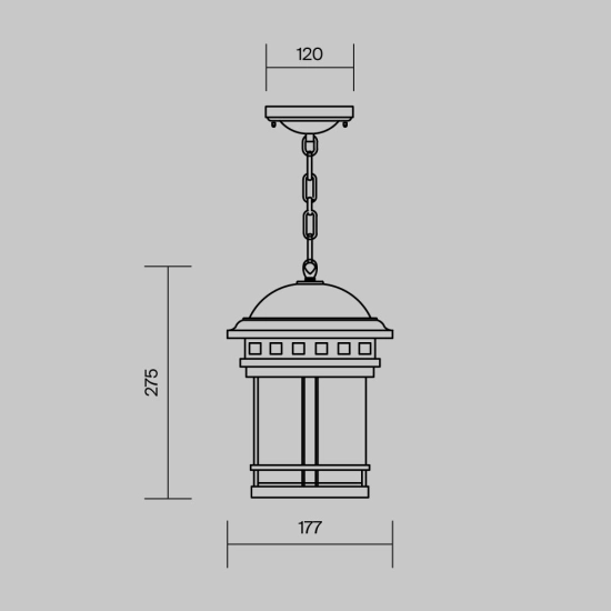 Lampa zewnętrzna wisząca Salamanca E27 brązowy O031PL-01BR Maytoni - zdjęcie dodatkowe 3