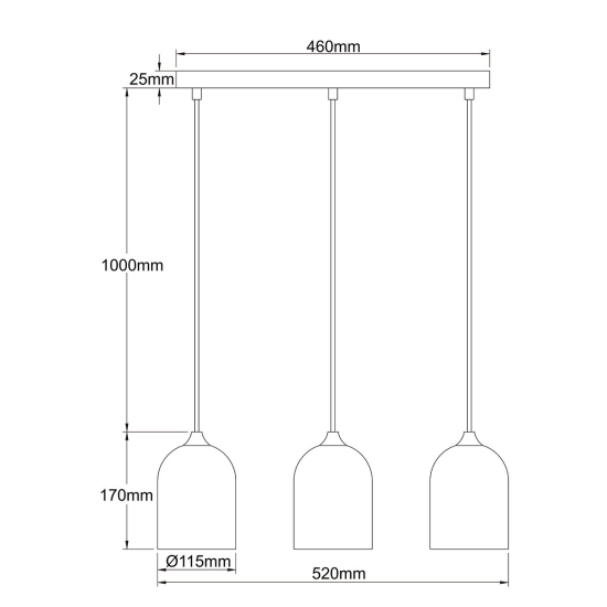 Metalowa lampa wisząca Nilo czarna 3xGU10 LP-0110/3L BK Light Prestige