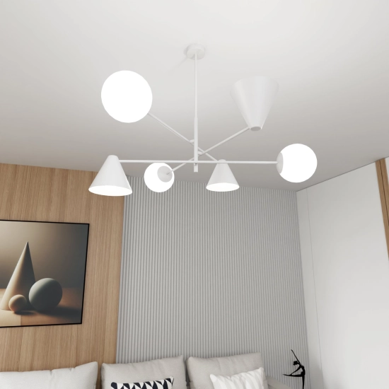 Żyrandol HERMES 6 WHITE 1348/6 EMIBIG Lighting
