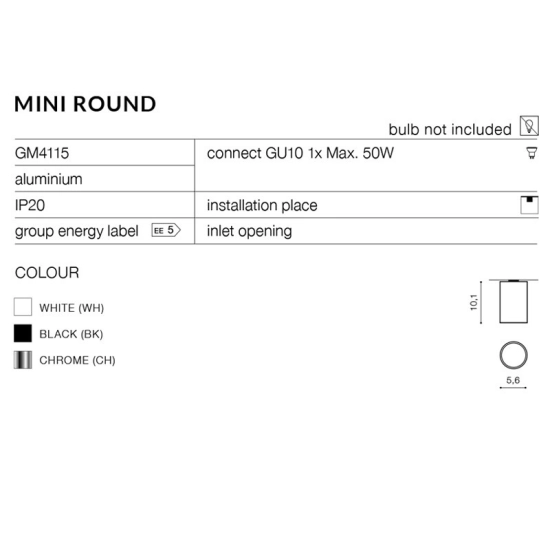 Plafon Mini Round (black) AZ1781 AZZARDO