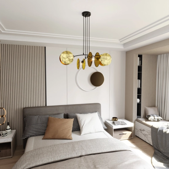 Lampa wisząca MOTIF 4 GOLD 1326/4 EMIBIG Lighting
