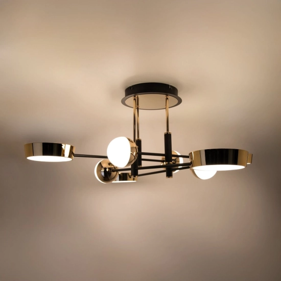 LARA MX7170-8-3BGT LAMPA SUFITOWA CZARNO-ZŁOTA/BLACK-GOLD ZUMA LINE