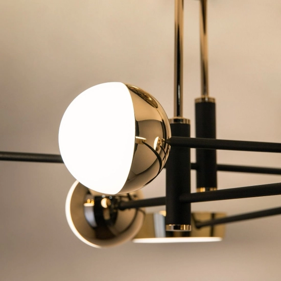 LARA MX7170-8-3BGT LAMPA SUFITOWA CZARNO-ZŁOTA/BLACK-GOLD ZUMA LINE