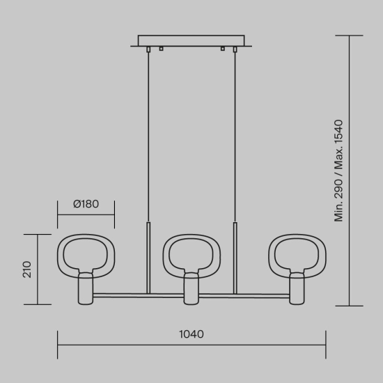 Lampa wisząca Vision MOD411PL-03G Maytoni - zdjęcie dodatkowe 10
