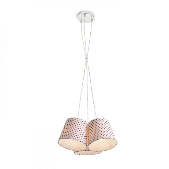 kinkiecik.pl NANCY III wisząca biała/czerwona 230V E14 3x11W R13345 Rendl light studio