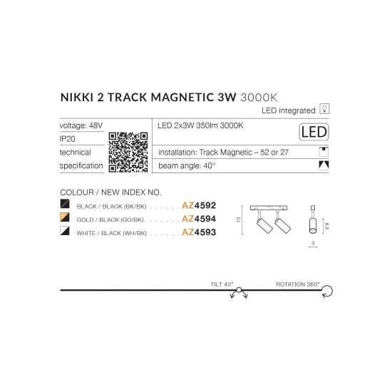 Alfa Nikki 2 Track Magnetic (gold/black) AZ4594 AZZARDO