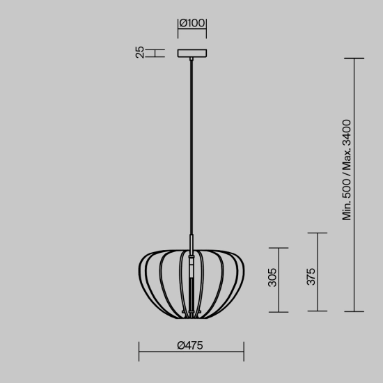 Lampa wisząca Cambio MOD398PL-01BR Maytoni - zdjęcie dodatkowe 5