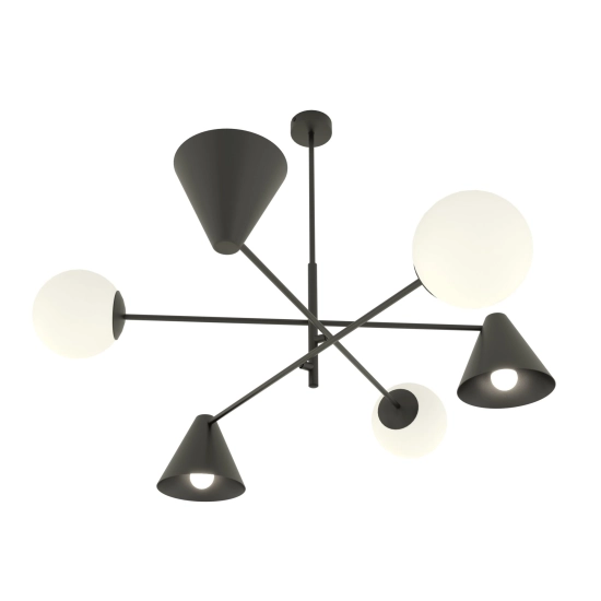 Żyrandol HERMES 6 BLACK 1347/6 EMIBIG Lighting