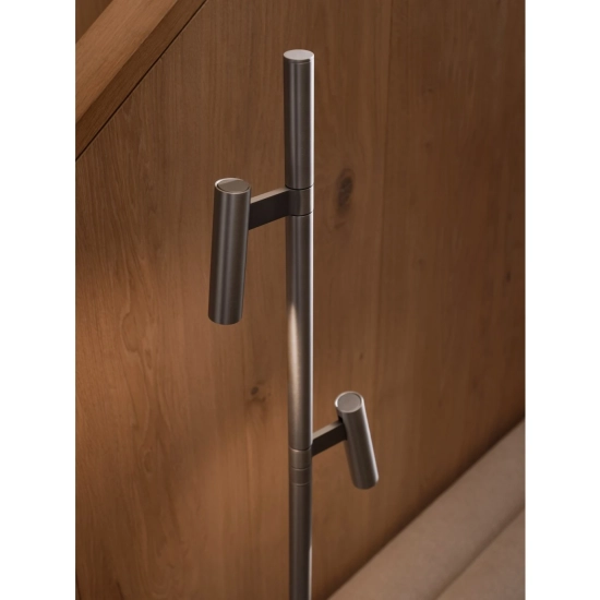 Nowoczesna lampa podłogowa DFTP Makoto Satin Chrome 2x G9 2620094033 Nordlux
