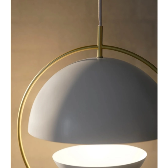 Nowoczesna lampa wisząca Tavia biała, mosiężny pierścień 2412353001 Nordlux