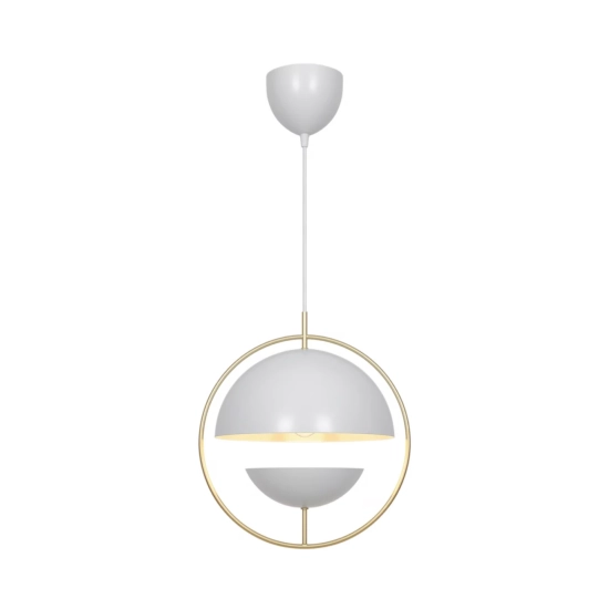 Nowoczesna lampa wisząca Tavia biała, mosiężny pierścień 2412353001 Nordlux