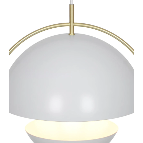 Nowoczesna lampa wisząca Tavia biała, mosiężny pierścień 2412353001 Nordlux