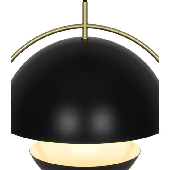 Nowoczesna lampa wisząca Tavia czarna, mosiężny pierścień 2412353003 Nordlux