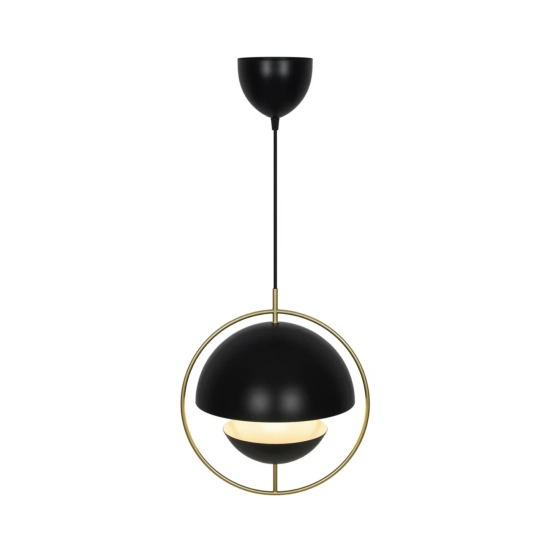 Nowoczesna lampa wisząca Tavia czarna, mosiężny pierścień 2412353003 Nordlux