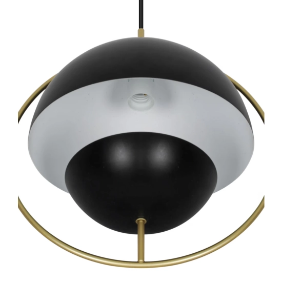 Nowoczesna lampa wisząca Tavia czarna, mosiężny pierścień 2412353003 Nordlux