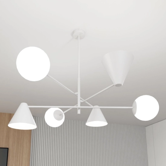 Żyrandol HERMES 6 WHITE 1348/6 EMIBIG Lighting - zdjęcie produktu