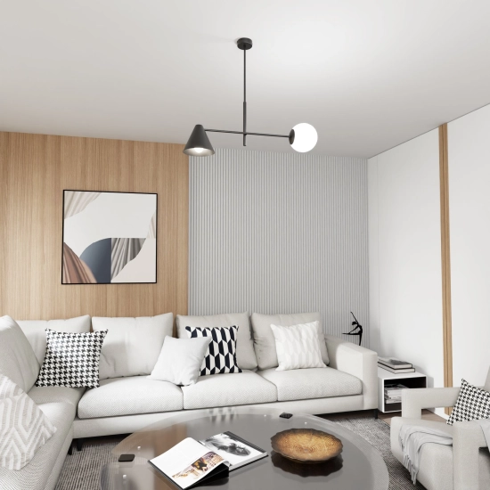 Żyrandol HERMES 2 BLACK 1347/2 EMIBIG Lighting