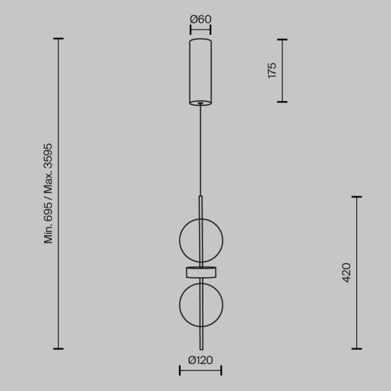 Lampa wisząca Double Moon MOD478PL-L8B3K Maytoni - zdjęcie dodatkowe 4
