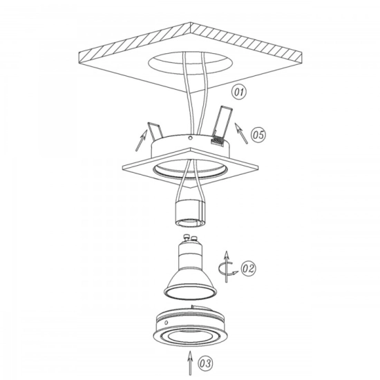 LAGOS oczko podtynkowe czarne IP65 LIGHT PRESTIGE
