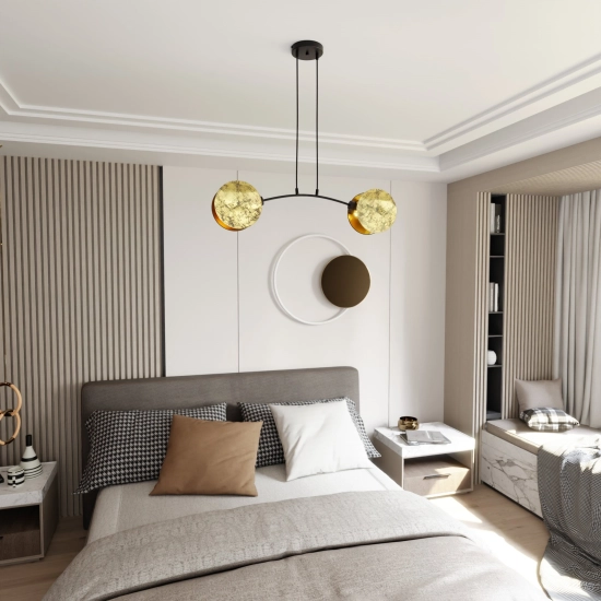 Lampa wisząca MOTIF 2 GOLD 1326/2 EMIBIG Lighting