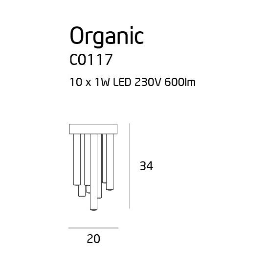 Organic Chrom C0117D Plafon Mały MAXLIGHT