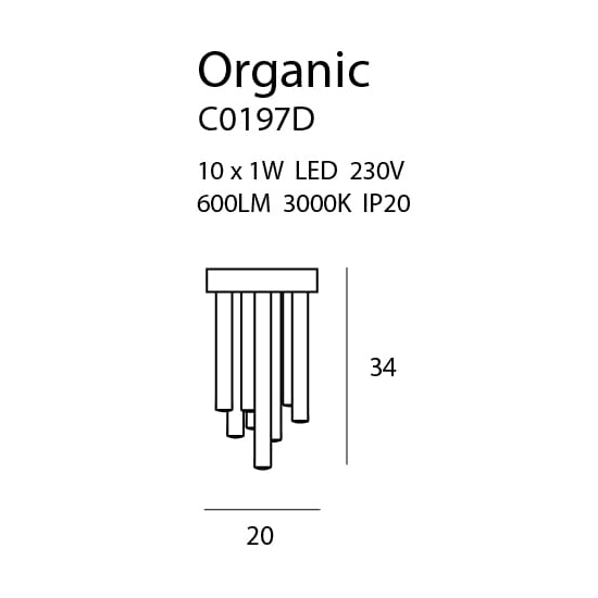 Organic C0197D Plafon Złoty MAXLIGHT