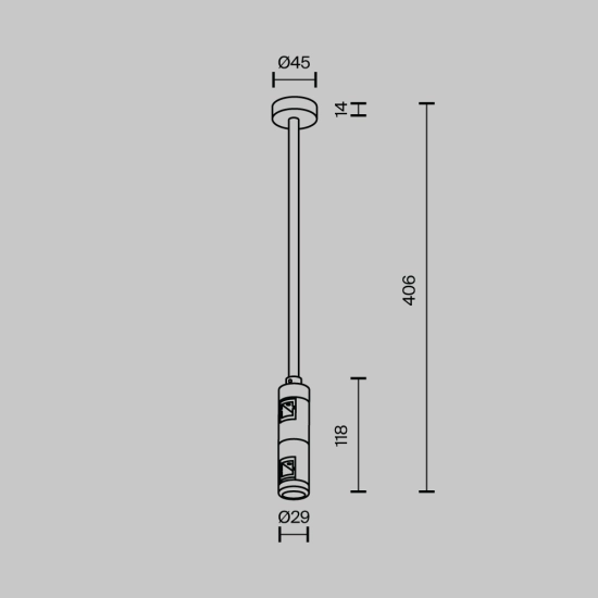 Mocowanie sufitowe podwójne Medium 300 mm Flarity TRA158C-D1-BS Maytoni - zdjęcie dodatkowe 3