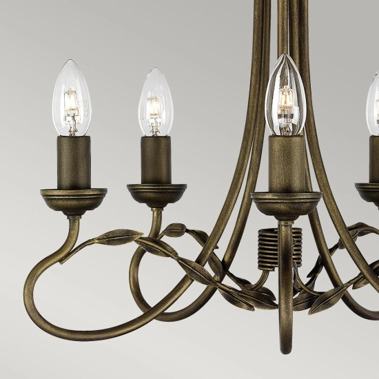 Żyrandol Olivia – 5 źródeł światła – Czarno-złoty OV5-BLK-GOLD Elstead Lighting