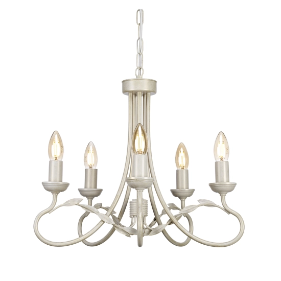 kinkiecik.pl Żyrandol Olivia – 5 źródeł światła – Kość słoniowa i złoto OV5-IVORY-GOLD Elstead Lighting