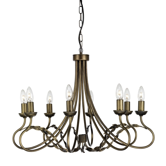 kinkiecik.pl Żyrandol Olivia – 8 źródeł światła – Czarno-złoty OV8-BLK-GOLD Elstead Lighting