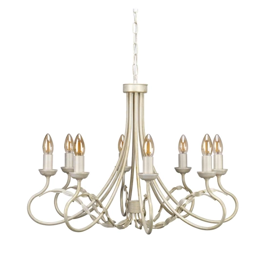 Żyrandol Olivia – 8 źródeł światła – Kość słoniowa i złoto OV8-IVORY-GOLD Elstead Lighting