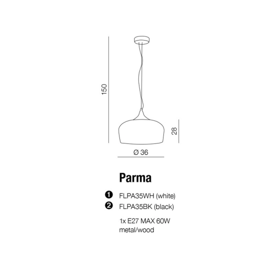 Lampa wisząca Parma AZ1331 AZZARDO