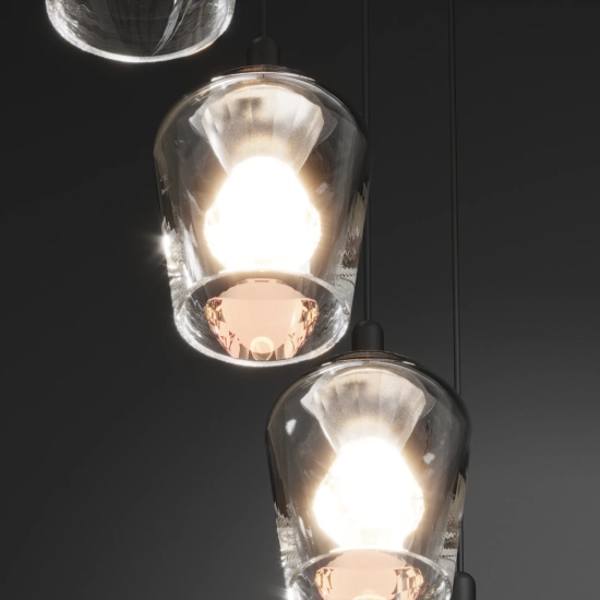 Lampa Wisząca Keso Round 5xLED czarna PL0142-5 yaskr