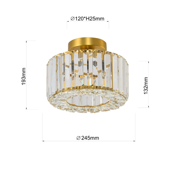 Plafon Galactico złoty 1xE27 LP-2383/1C GD Light Prestige