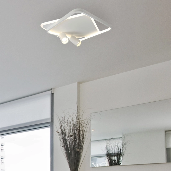 Plafon Parma 2 2xGU10 + 1xLED CCT biały kwadrat LP-0612/2C Square WH LIGHT PRESTIGE