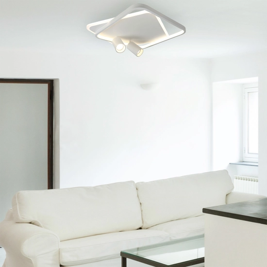 Plafon Parma 2 2xGU10 + 1xLED CCT biały kwadrat LP-0612/2C Square WH LIGHT PRESTIGE