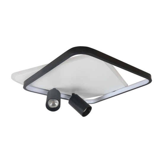Plafon Parma 2 2xGU10 + 1xLED CCT kwadrat czarny LP-0612/2C Square BK LIGHT PRESTIGE
