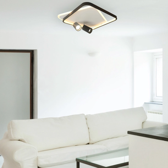 Plafon Parma 2 2xGU10 + 1xLED CCT kwadrat czarny LP-0612/2C Square BK LIGHT PRESTIGE