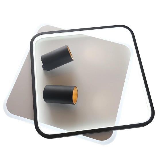 Plafon Parma 2 2xGU10 + 1xLED CCT kwadrat czarny LP-0612/2C Square BK LIGHT PRESTIGE