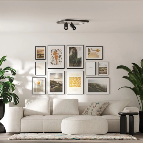 Plafon Parma 2 2xGU10 + 1xLED CCT kwadrat czarny LP-0612/2C Square BK LIGHT PRESTIGE