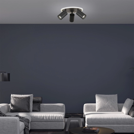 Plafon Parma 3xGU10 + 1xLED CCT czarna LP-0612/3C Round BK LIGHT PRESTIGE