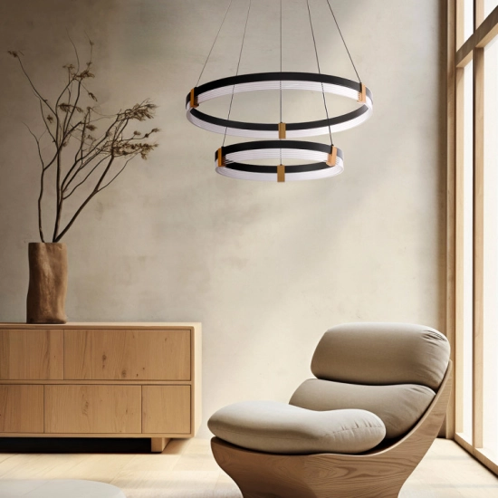 Lampa wisząca Plum 2 LED CCT czarna LP-0407/2P BK LIGHT PRESTIGE