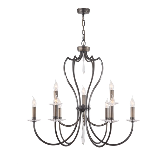 kinkiecik.pl Żyrandol Pimlico – 9 źródeł światła – Ciemny brąz PM9-DB Elstead Lighting