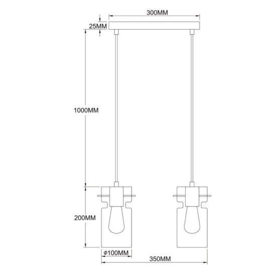 Podwójna lampa wisząca Nivio dymna 2xE27 LP-2811/2L AM Light Prestige