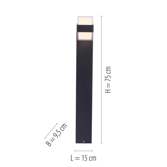 9481-13 SŁUPEK CARA ANTHRAZIT 2xLED-BOARD/4,20W/3000K Paul Neuhaus by Zuma Line