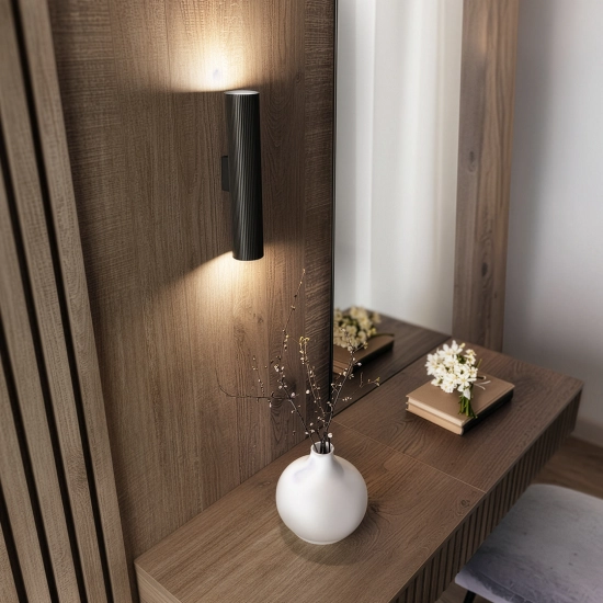 Kinkiet ryflowany Esla S1004 czarny GU10 1656DL DOMENO LIGHTING - zdjęcie dodatkowe 3